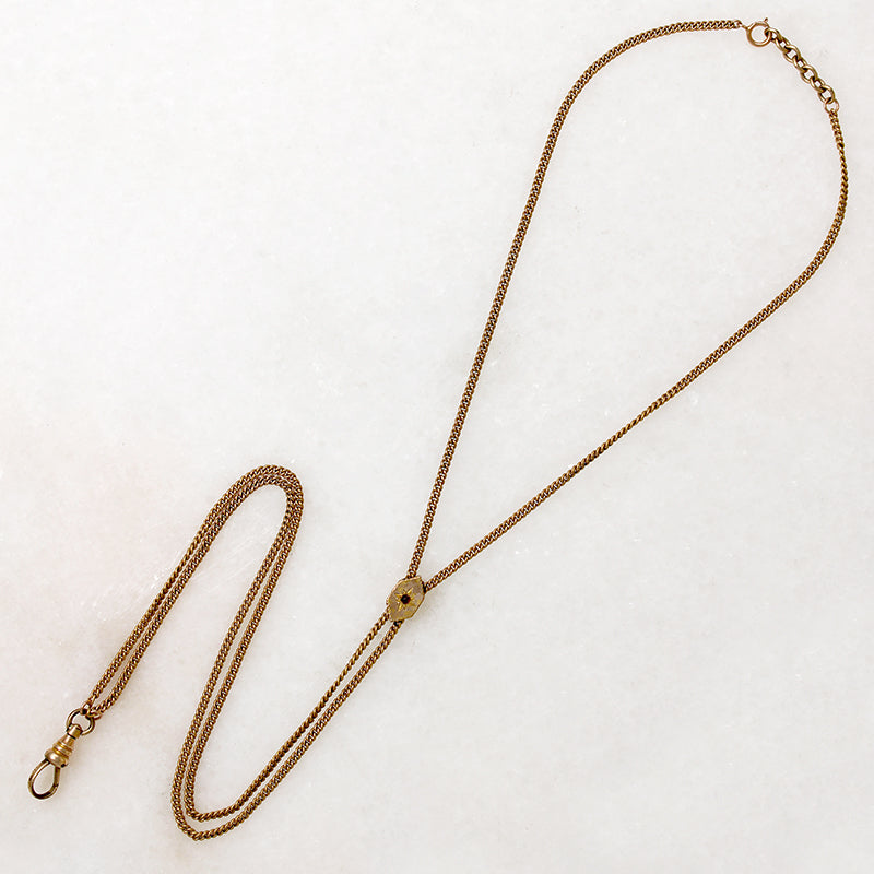 Versatile Victorian Slide Chain with Star-Set Garnet