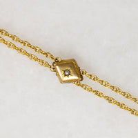 Elegant Victorian Gold Filled Chain with Pearl Slide