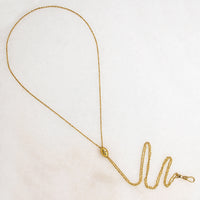 Victorian Gold Filled Rope Chain with Pearl-Set Slide