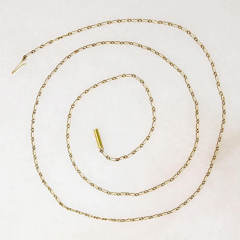 Dainty 9k Gold Edwardian Figaro Chain