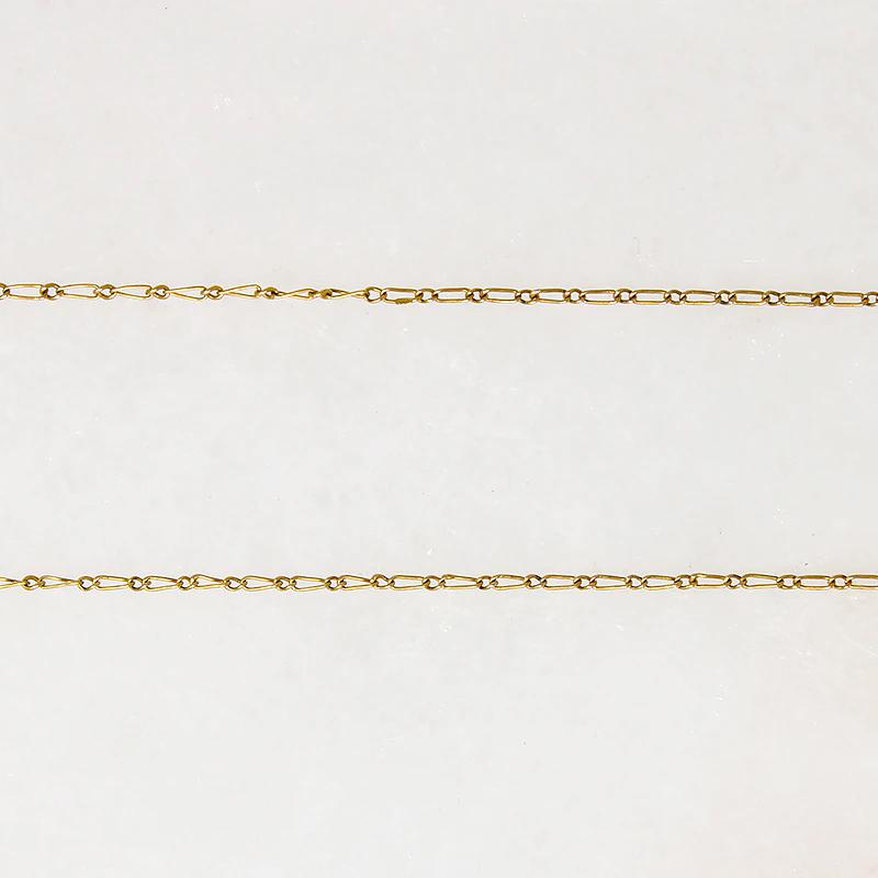 Dainty 9k Gold Edwardian Figaro Chain