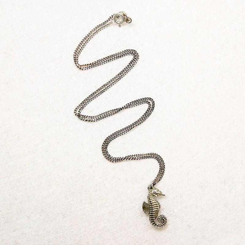 Sweet Sterling Seahorse Charm Necklace