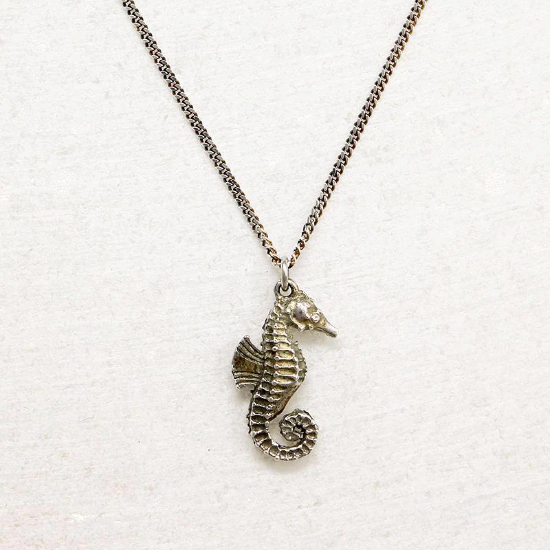 Sweet Sterling Seahorse Charm Necklace