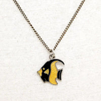 Flirty Cloisonné Enamel Angelfish Charm Necklace