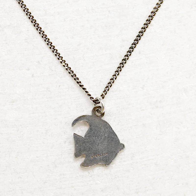 Flirty Cloisonné Enamel Angelfish Charm Necklace