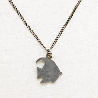 Flirty Cloisonné Enamel Angelfish Charm Necklace