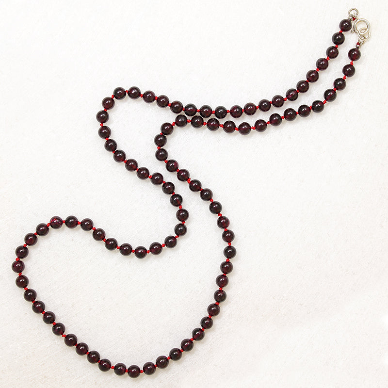 Lush 25" Strand of Vintage Garnet Beads