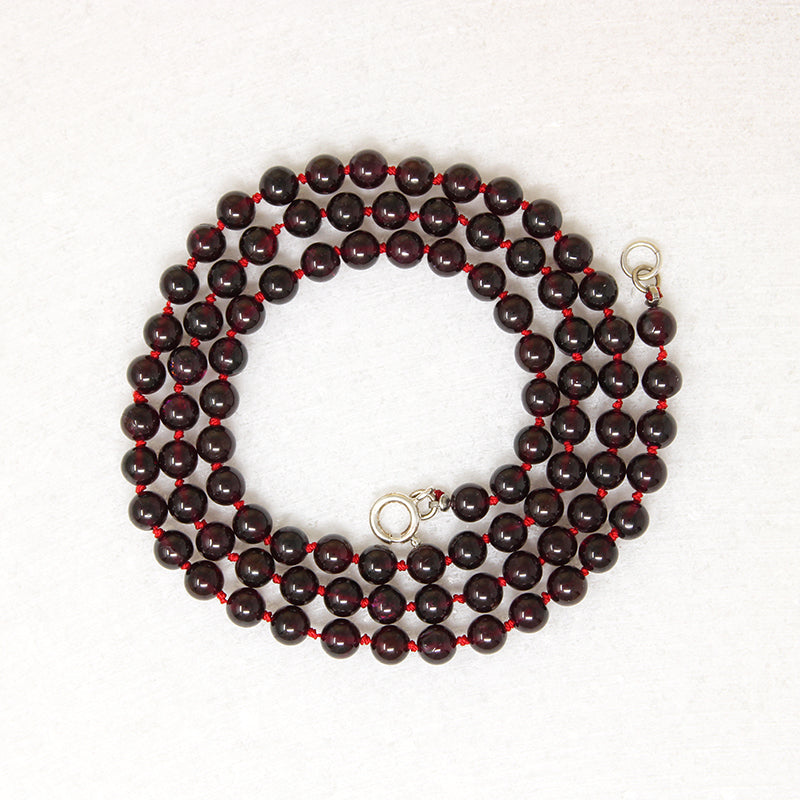 Lush 25" Strand of Vintage Garnet Beads