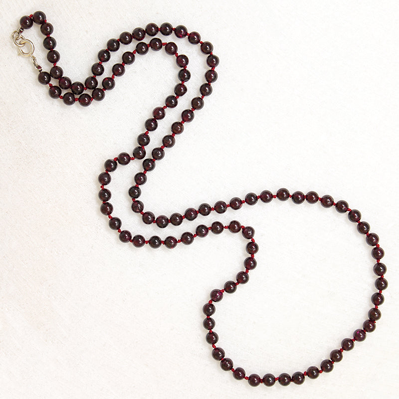 Lustrous 30" Strand of Vintage Garnet Beads