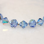 Icy Blue Aurora Borealis Glass Bead Necklace 
