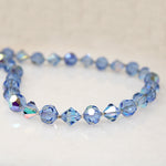 Icy Blue Aurora Borealis Glass Bead Necklace 
