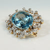Captivating Belle Epoch Aquamarine & Diamond Chatelaine Brooch