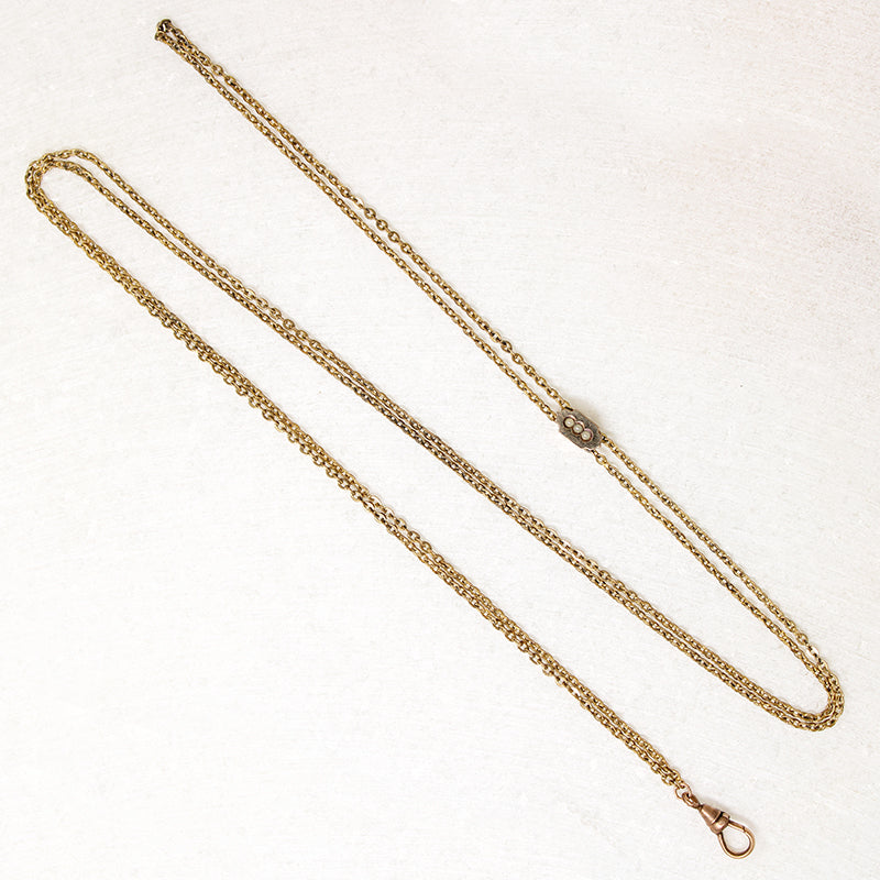 Antique Pearl & Gold Filled Slide Chain