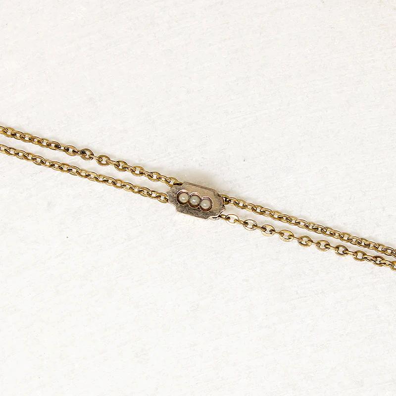 Antique Pearl & Gold Filled Slide Chain