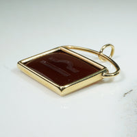 Chic Mid Century Carnelian & Gold Libra Pendant