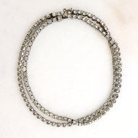 Double Strand Rhinestone Line Choker Necklace