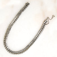 Double Strand Rhinestone Line Choker Necklace