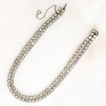 Double Strand Rhinestone Line Choker Necklace