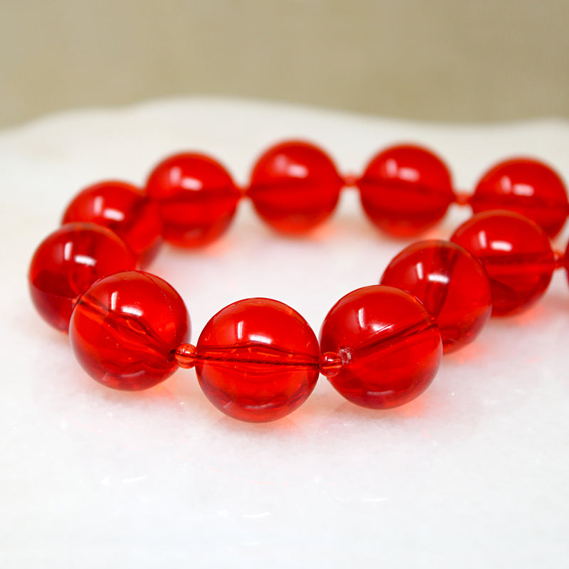 Pop Art Red Plastic Sphere Bead Necklace