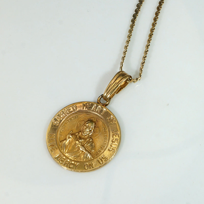 Sacred Heart of Jesus 14k Gold Medal