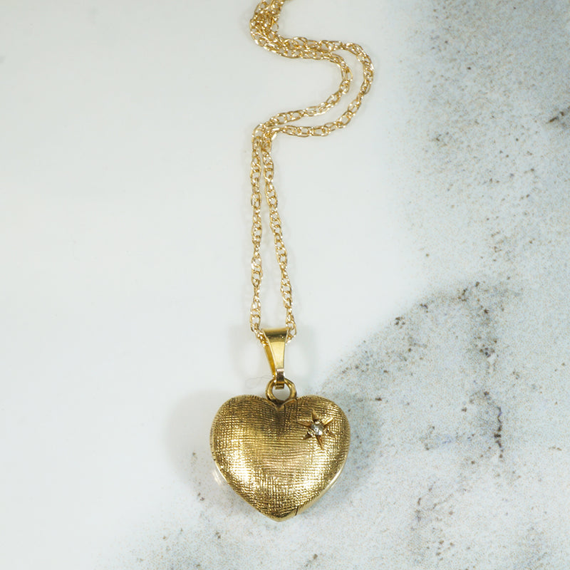 Darling Diamond-Set Gold Heart Pendant