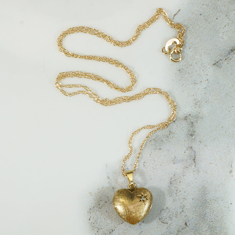Darling Diamond-Set Gold Heart Pendant