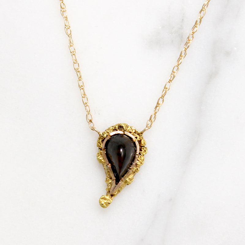 Alaskan Gold Rush Petrified Tusk & Nugget Necklace