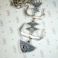 Punk Rock Taxco Sterling Fish Skeleton Necklace