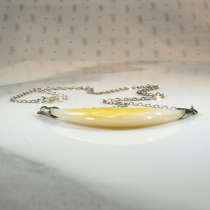 Mother of Pearl Crescent & Sterling Necklace