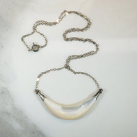 Mother of Pearl Crescent & Sterling Necklace
