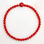 Opaque Faceted Red Glass Bead Choker 