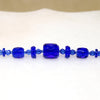 Geometric Art Deco Blue Glass Bead Necklace