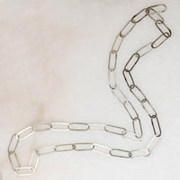 Recycled Sterling Silver Chain with Flat Oval Links