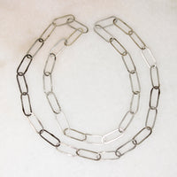 Recycled Sterling Silver Chain with Flat Oval Links