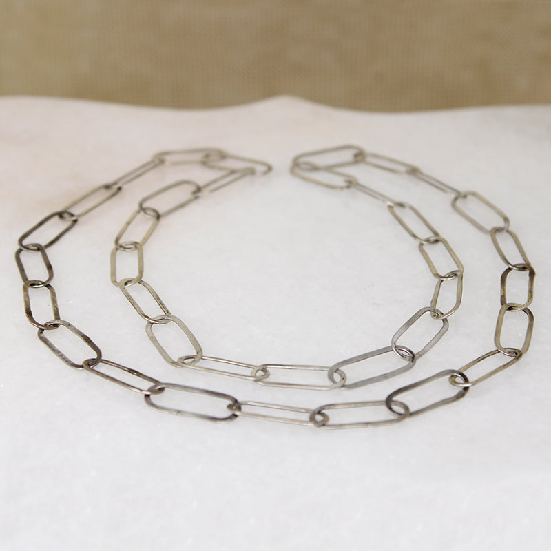 Recycled Sterling Silver Chain with Flat Oval Links