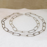 Recycled Sterling Silver Chain with Flat Oval Links