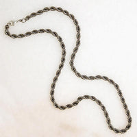 Faceted Silver-Plate Twisted Rope Chain