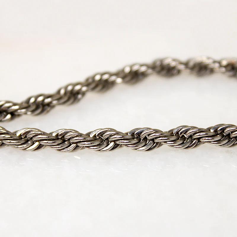 Faceted Silver-Plate Twisted Rope Chain