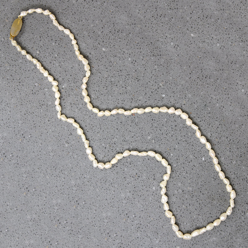 Light Rice Krispie Pearl Necklace