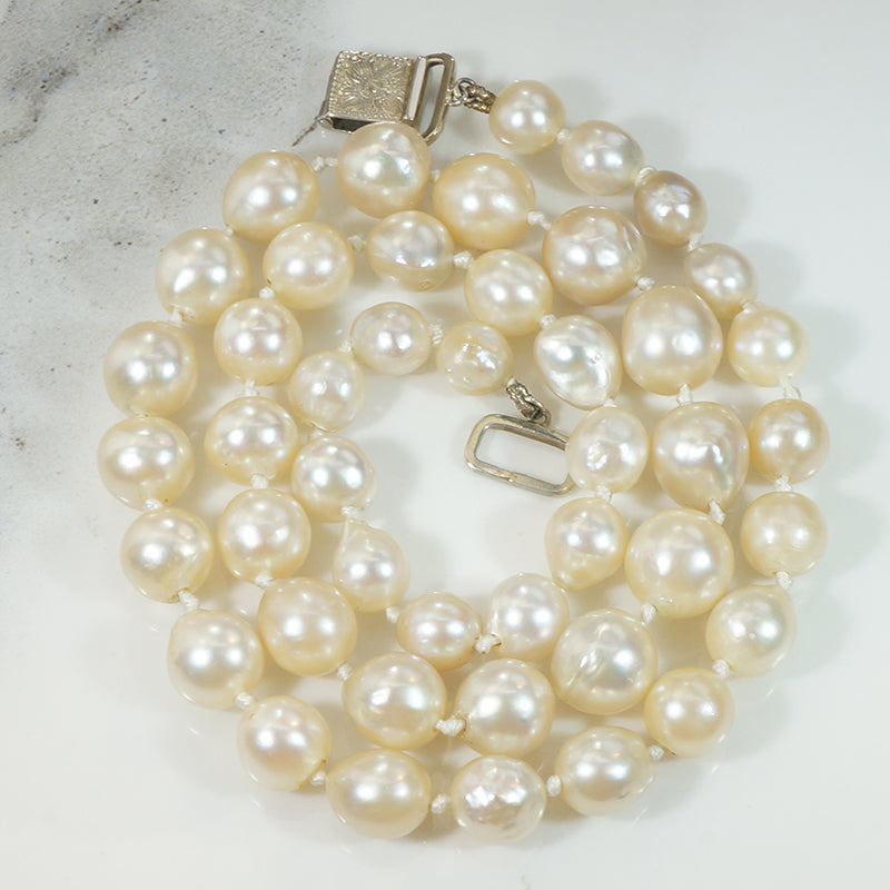 Creamy Semi-Baroque Pearls c.1930