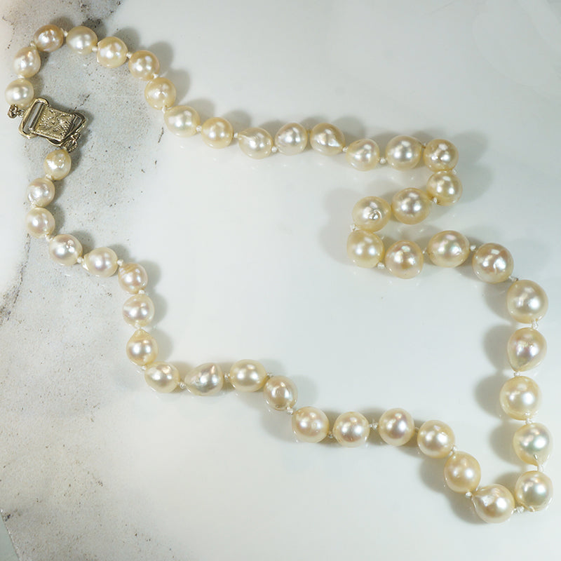 Creamy Semi-Baroque Pearls c.1930