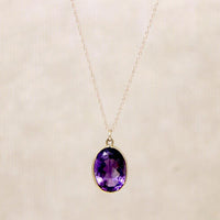 Regal Amethyst in Gold Bezel Pendant