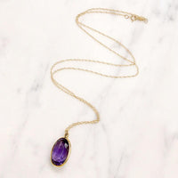 Regal Amethyst in Gold Bezel Pendant