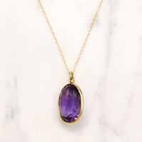 Regal Amethyst in Gold Bezel Pendant