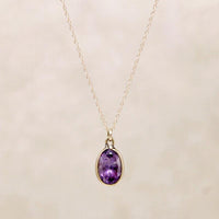 Fresh Violet Amethyst Solitaire Pendant