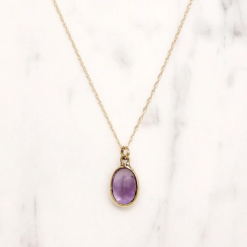Fresh Violet Amethyst Solitaire Pendant