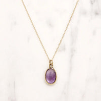 Fresh Violet Amethyst Solitaire Pendant