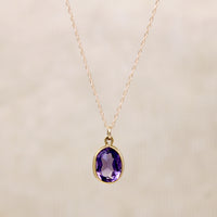 Gorgeous 6ct Amethyst in Gold Bezel Pendant