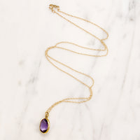 Gorgeous 6ct Amethyst in Gold Bezel Pendant