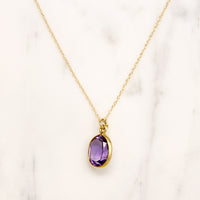 Gorgeous 6ct Amethyst in Gold Bezel Pendant